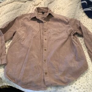 Taupe Corduroy oversized Wid Fable Buttoned shirt